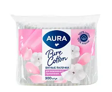 Aura ватные палочки п э пакет 300 шт new