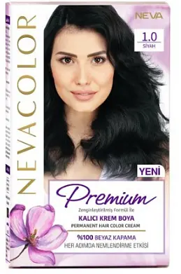 Nevacolor Е стойкая крем краска для волос 1.0 BLACK чёрный