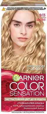 Garnier Color Sensation стойкая крем краска для волос оттенок 9.13 кремовый перламутр