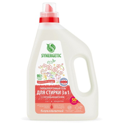Synergetic гель для стирки 3 в 1 магическая орхидея 1,5 л 50 стирок 