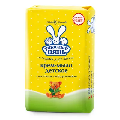 Ушастый Нянь крем мыло алоэ и подорожник 90г 