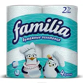 'Familia' Бумажные полотенца белые двухслойные, 4шт (7шт в кор)