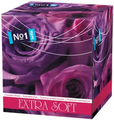 BELLA Салфетки бумажные в кор. 2-хсл SOFT 'ФИЛЕТОВЫЕ РОЗЫ', 80 шт.кор. 