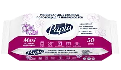 Papia универсальные влажные полотенца для поверхностей flower 50 шт