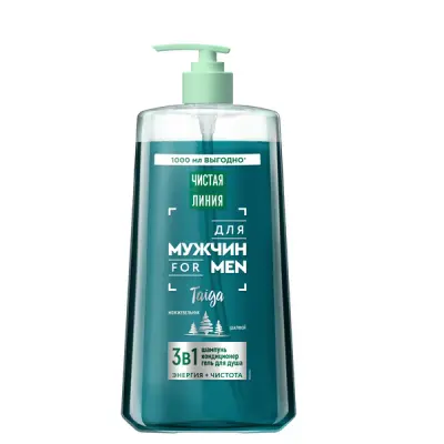 Чистая линия шампунь для мужчин 3 в1 т можжевельник и шалфей 1000 мл 
