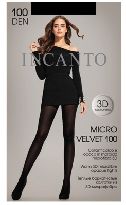 INCANTO  колготки  microvelvet 100  nero 3  мягкие бархатистые из микрофибры 