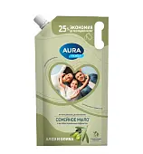 Aura family жидкое мыло с антибактериальным эффектом олива и сок алоэ дой пак 1000 мл