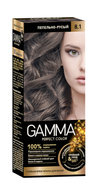 Gamma Perfect Hair стойкая крем краска тон 8.1 пепельно русый 
