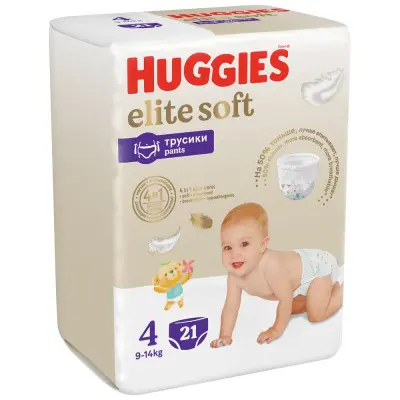 Huggies Soft подгузники трусики 9-14 кг 4 размер 21 шт 