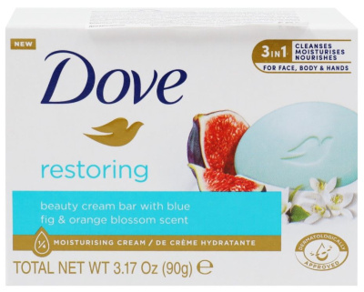 Dove крем мыло cream bar restoring инжир и лепестки апельсина 90 гр стикер 