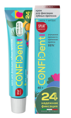 SPLAT CONFIDENT FIX крем для протезов мята и цитрус 40 г 