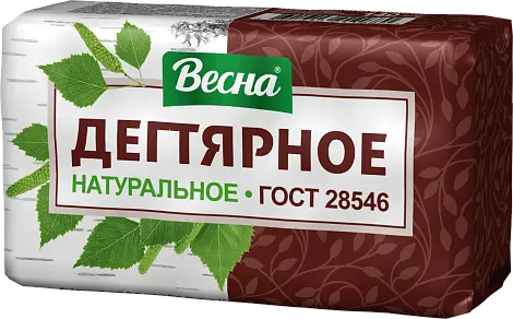 ВЕСНА народное туалетное мыло дегтярное в пленке 140г