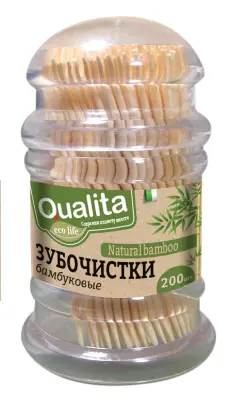 Qualita зубочистки 200 шт бамбуковые 