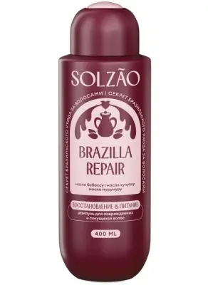 Solzao шампунь для волос восстановление и питание 400 мл 