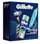 Подарочный набор gillette с 1 кассетой + гель для бритья для чув кожи алоэ 75 мл