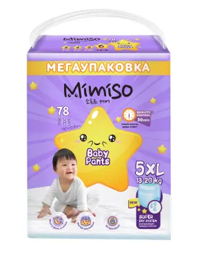 Mimiso трусики подгузники одноразовые для детей 5 xl 13-20 кг 78 шт 