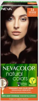 Nevacolor Natural Colors стойкая крем краска для волос 3.4 тёмный каштан 