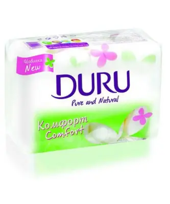 Туалетное мыло DURU Pure&Natural КОМФОРТ/ЛАВАНДА, 4*90/85г 