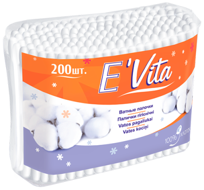 BELLA Ватные палочки 200шт п.пакет  ('E` Vita') 