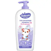 Watashi детский гель для купания и шампунь 2 в 1 0+ 250 мл