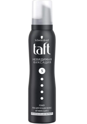 Тафт невидимая фиксация пена максимально сильной фиксации чёрно белый 150 мл 