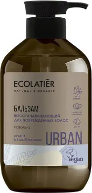 Ecolatier Бальзам восстанавливающий для поврежденных волос аргана & белый жасмин, 400 мл