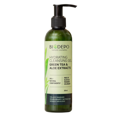 Biodepo гель для умывания увлажняющий с экстрактами зеленого чая и алоэ 250 мл 
