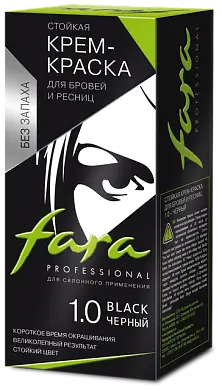 Фара крем краска для бровей и ресниц тон 1.0 черный 30 мл