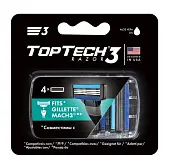 top tech razor 3 сменные кассеты мужские 4 шт совместимы с gillette mach3