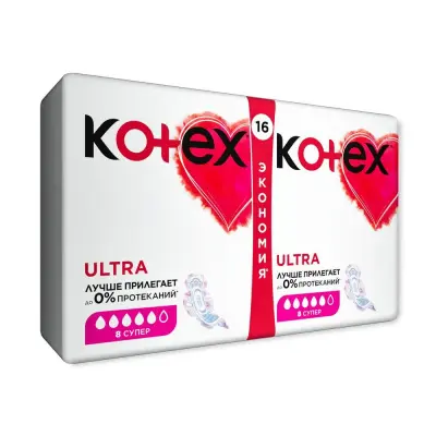 Kotex прокладки гигиенические ultra супер 16 шт 