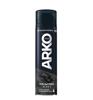 Arko men гель для бритья и умывания black  2 в 1 с углём 200 мл