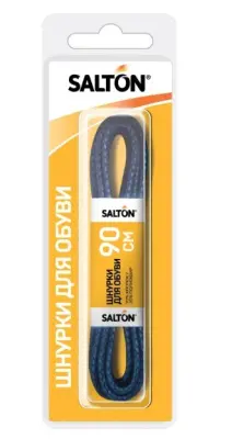 SALTON шнурки для обуви с пропиткой 90 см круглые черные 6/36 