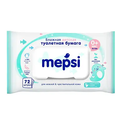 Mepsi влажная туалетная бумага для детей 72 шт