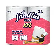 Familia бумажные полотенца xxl белые двухслойные 2 шт