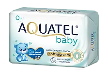 Aquatel baby крем мыло твердое хлопковое молочко 90 г