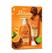 Подарочный набор Milana апельсин в шоколаде жидкое мыло 300 мл+ крем мусс для рук 80 мл