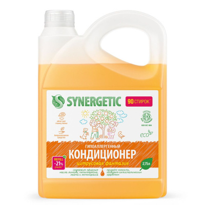 Synergetic кондиционер ополаскиватель для белья цитрусовая фантазия 2,75 л 90 стирок 