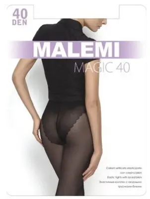 MALEMI колготки magic 40 2 с ажурными трусиками бикини 