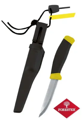 FORESTER нож с огнивом для кемпинга рыбалки охоты и актив отдыха в пласт чехле на клипсе 